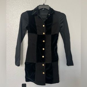 Moschino shirt dress mini size 4 black patchwork